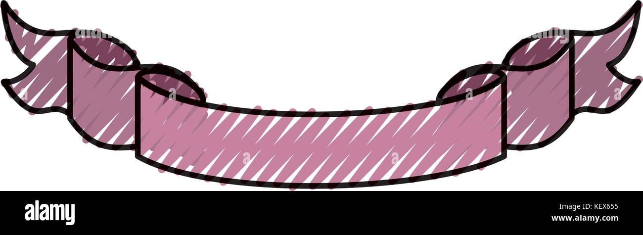 colored ribbon doodle over white background vector illustration Stock ...