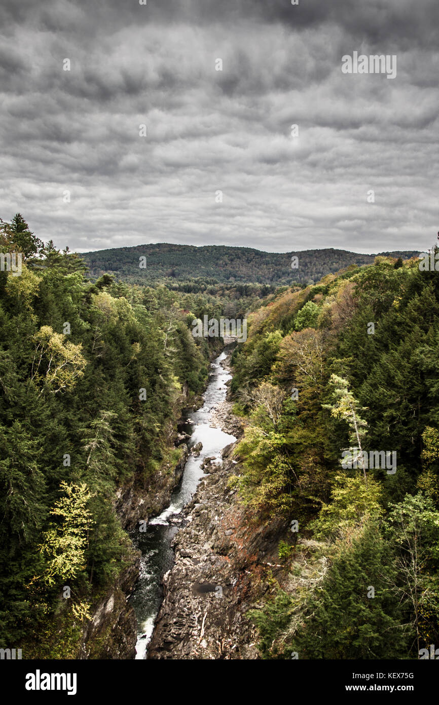 Looking South from the Quechee Gorge Bridge, Vermont Stock Photo