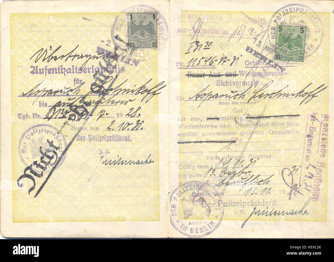 This image likely refers to the passport of Asparuh Leshnikov, a ...