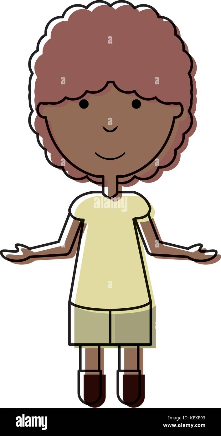 flat line colored man with open arms over white background vector