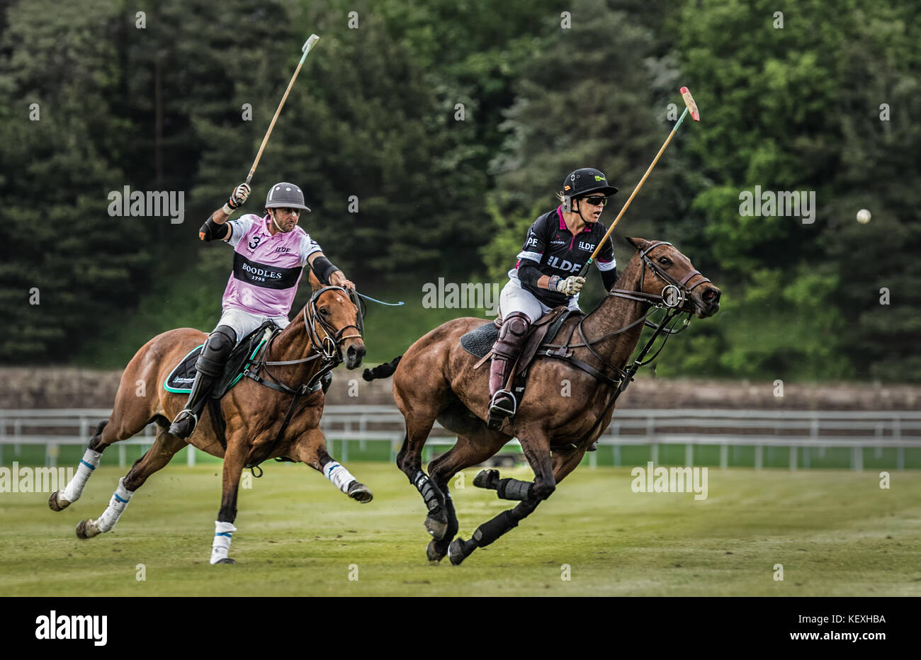 Polo Match at Chester Race Course, Chester, Cheshire, England, UK Stock Photo