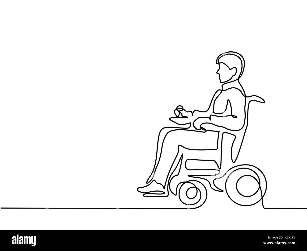 Disabled man on electric wheelchair Stock Vector