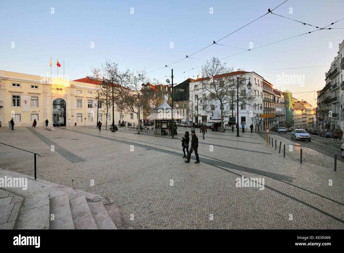 Largo da Trindade. Lisbon, Portugal Stock Photo