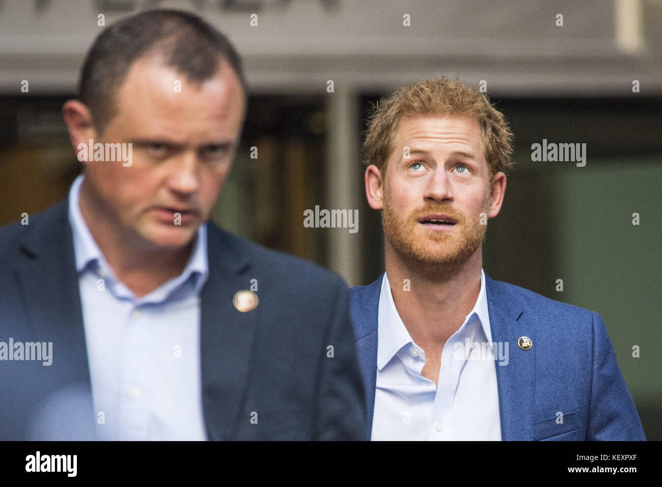 Prince Harry leaves the True Patriot Love Symposium, at the Scotia Plaza in Toronto.  Featuring: Prince Harry Where: Toronto, Canada When: 22 Sep 2017 Credit: Euan Cherry/WENN.com Stock Photo