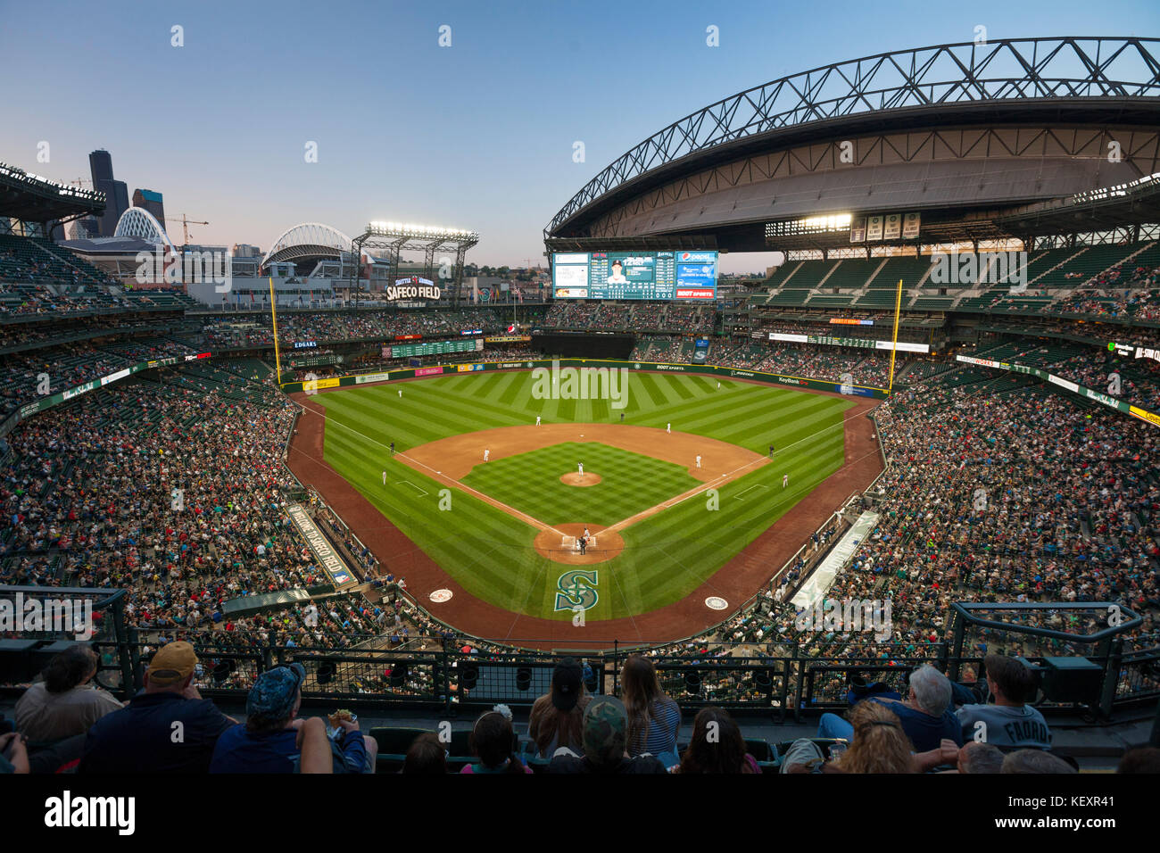 Safeco Field baseball stadium with retractable roof, Seattle, Washington, USA Stock Photo