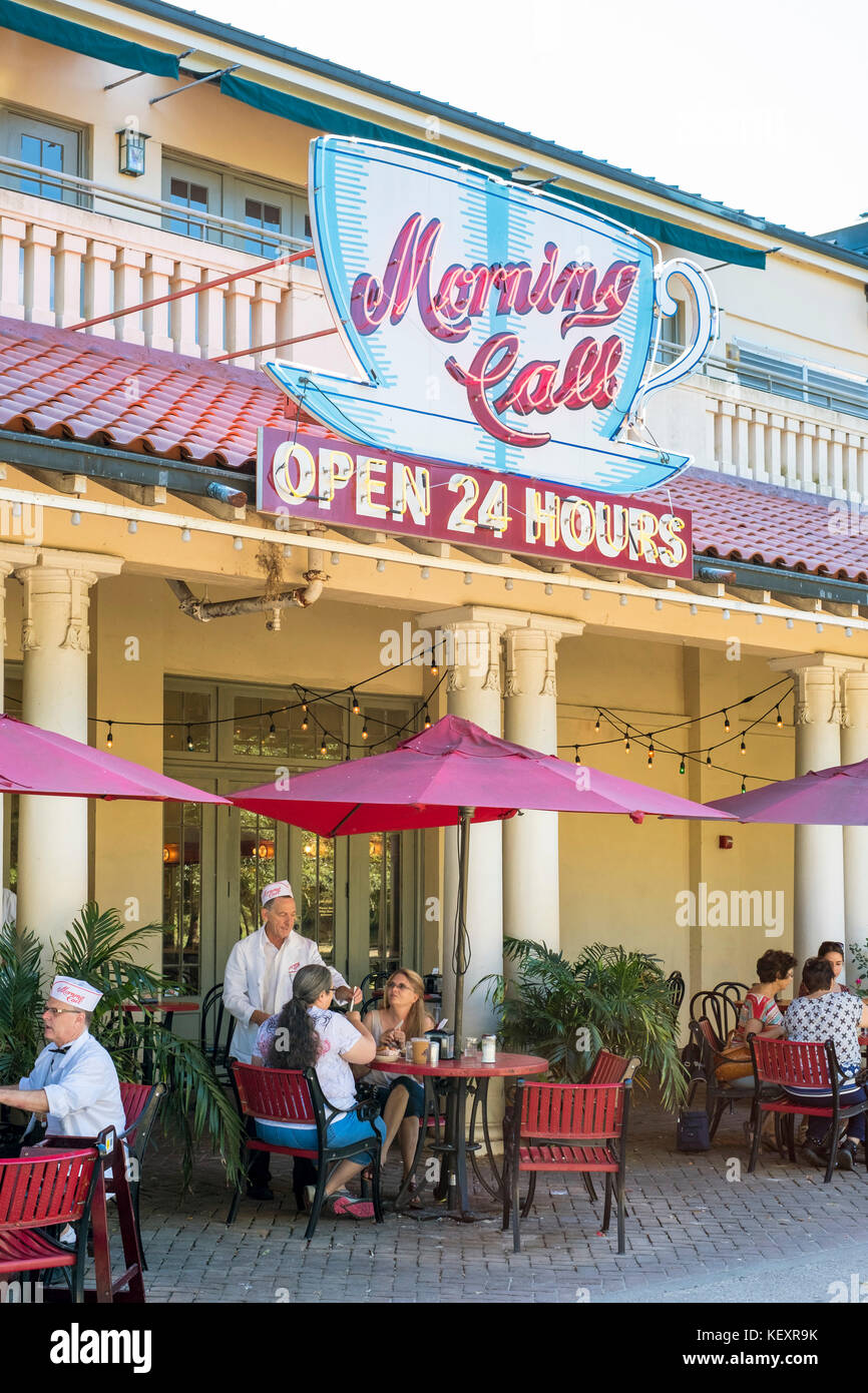 United States, Louisiana, New Orleans, City Park. Morning Call cafe, coffee shop known for chicory coffee and beignets. Stock Photo