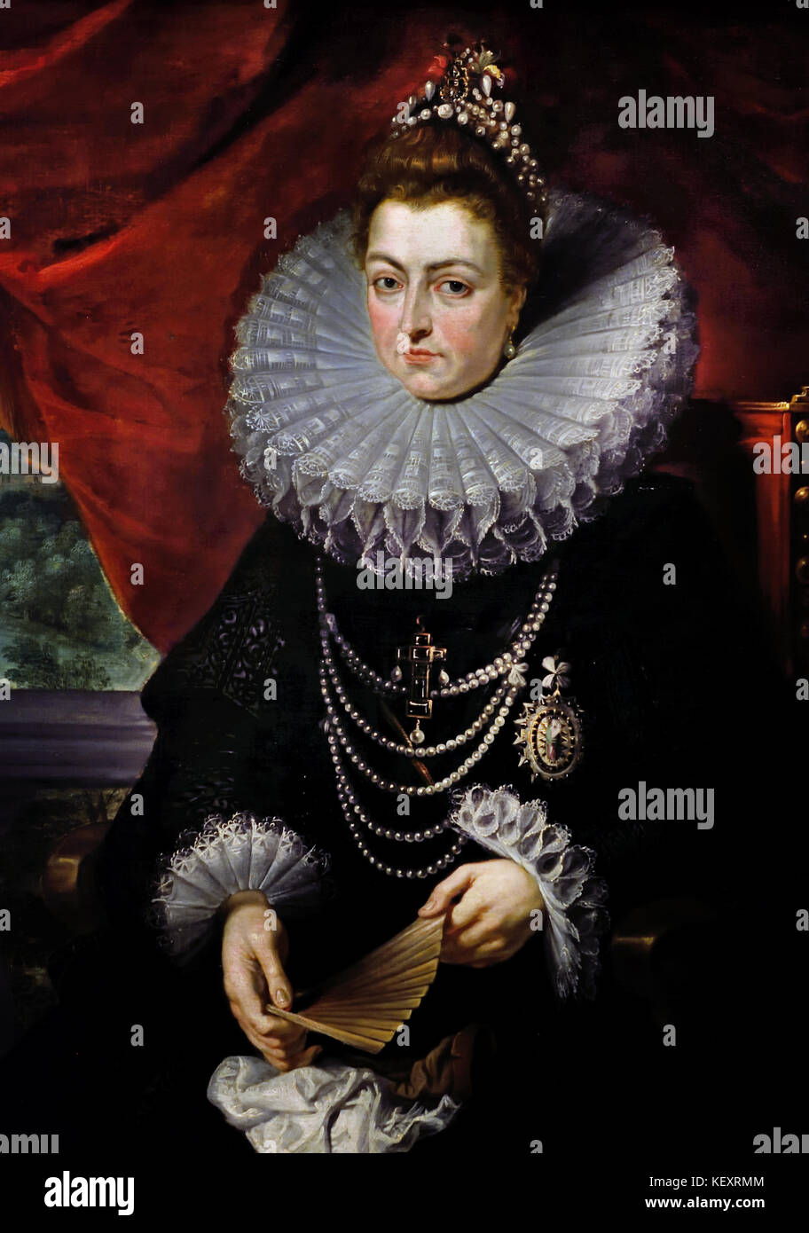Isabella Clara Eugenia 1566 – 1633 sovereign of the Spanish Netherlands and the north of modern France, Husband Albert VII, Archduke of Austria. ( Clara Isabella Eugenia was an infanta of Spain and Portugal ) Peter Paul Rubens (1577–1640) Painter in the Flemish Baroque tradition .Antwerp, Antwerpen, Belgium, Stock Photo