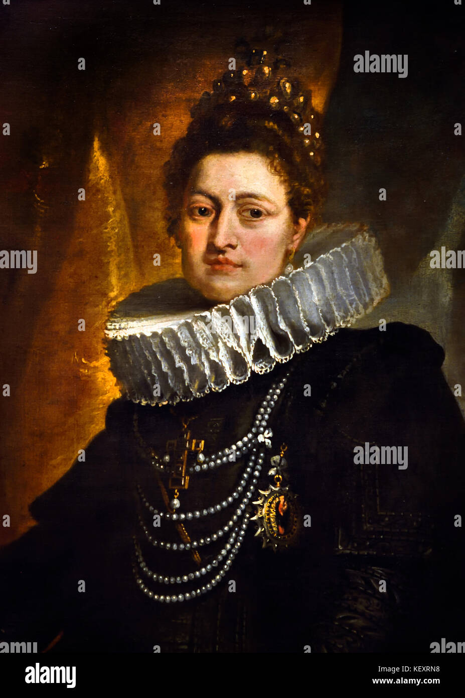 Isabella Clara Eugenia 1566 – 1633 sovereign of the Spanish Netherlands and the north of modern France, Husband Albert VII, Archduke of Austria. ( Clara Isabella Eugenia was an infanta of Spain and Portugal ) Peter Paul Rubens (1577–1640) Painter in the Flemish Baroque tradition .Antwerp, Antwerpen, Belgium, Stock Photo