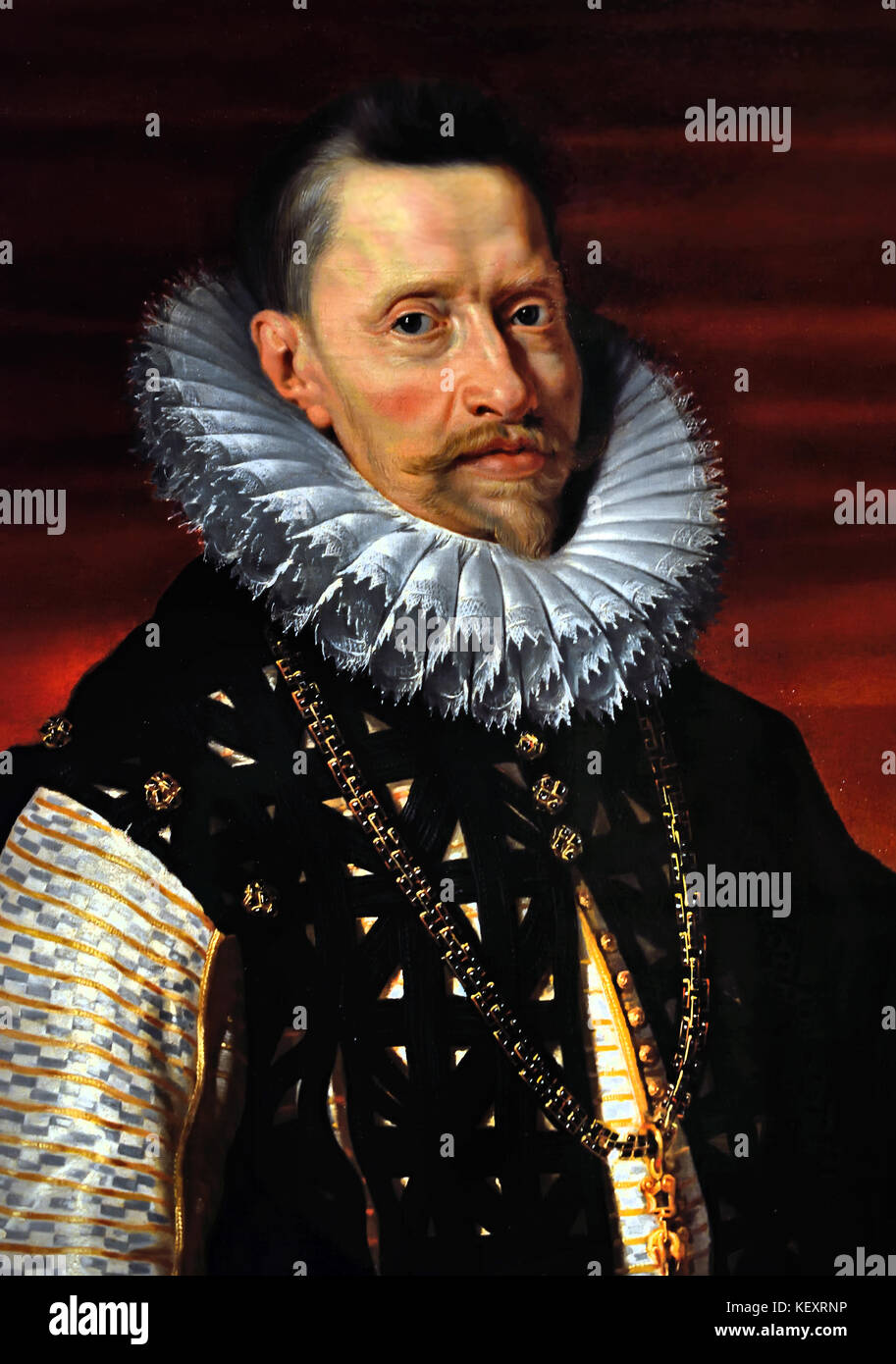 Albert VII, Archduke of Austria ( with his wife Isabella Clara Eugenia, sovereign of the Habsburg Netherlands between 1598 and 1621.  ) He had been a cardinal, archbishop of Toledo, viceroy of Portugal and Governor General of the Habsburg Netherlands, Spain.  Peter Paul Rubens (1577–1640) Painter in the Flemish Baroque tradition .Antwerp, Antwerpen, Belgium, Stock Photo