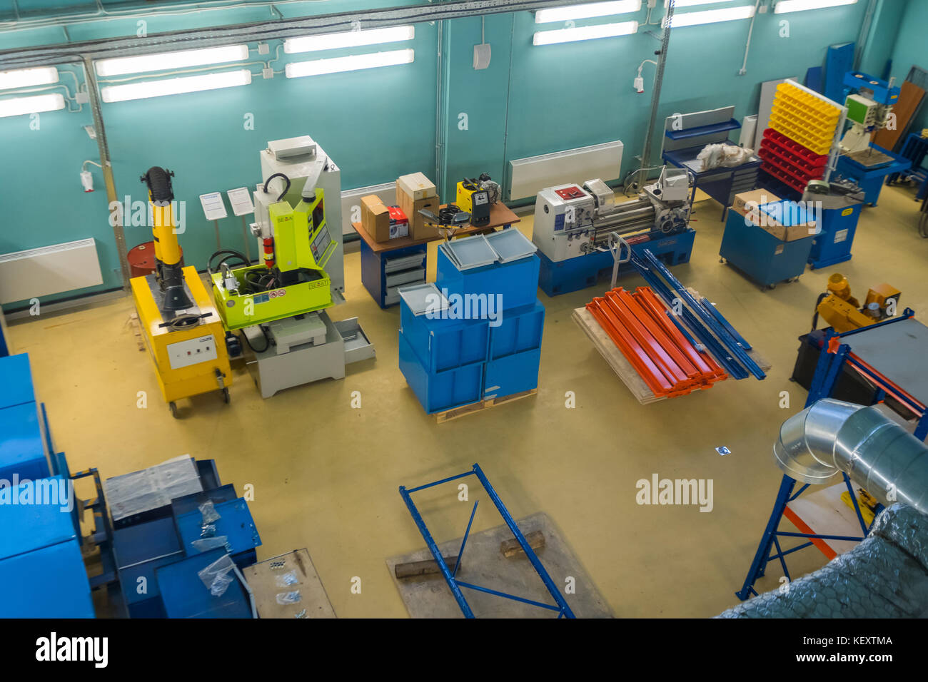 Modern industrial workplace interior in Skolkovo Technopark Stock Photo