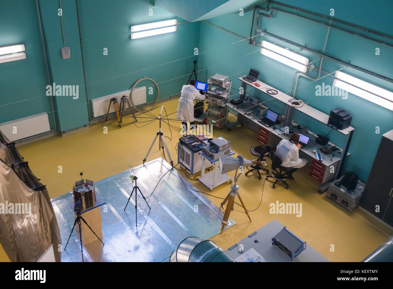 Modern industrial workplace interior in Skolkovo Technopark Stock Photo