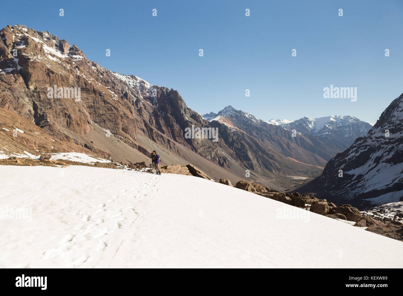 A stylish splitboarder in mountains in South America Stock Photo - Alamy
