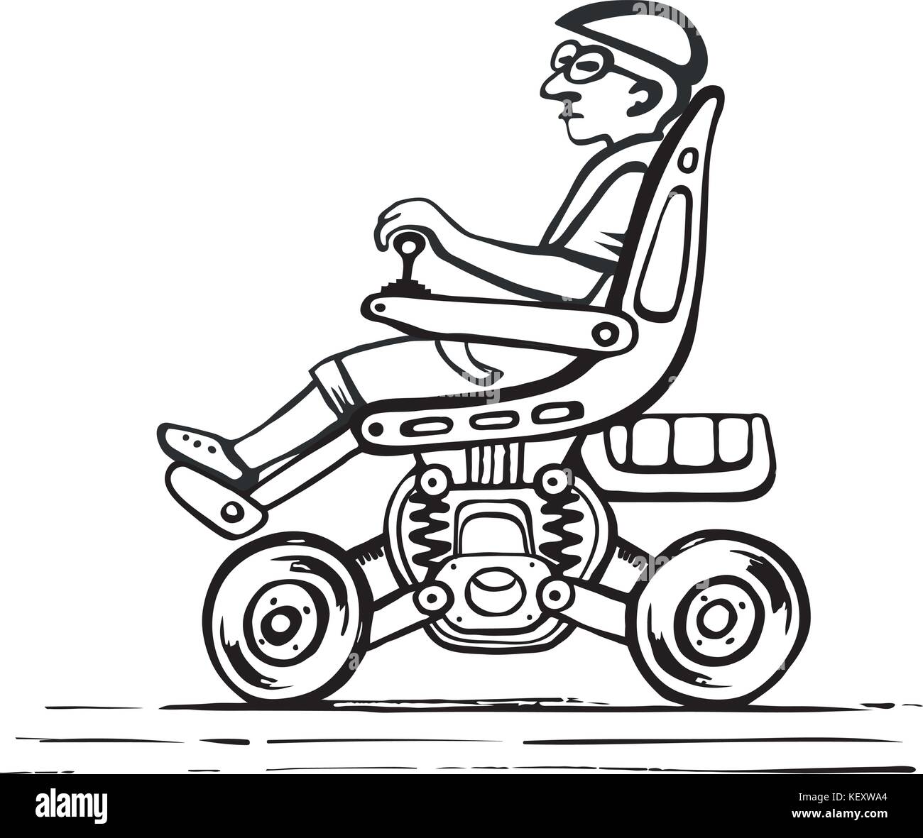 Citizen in an electric wheelchair Stock Vector