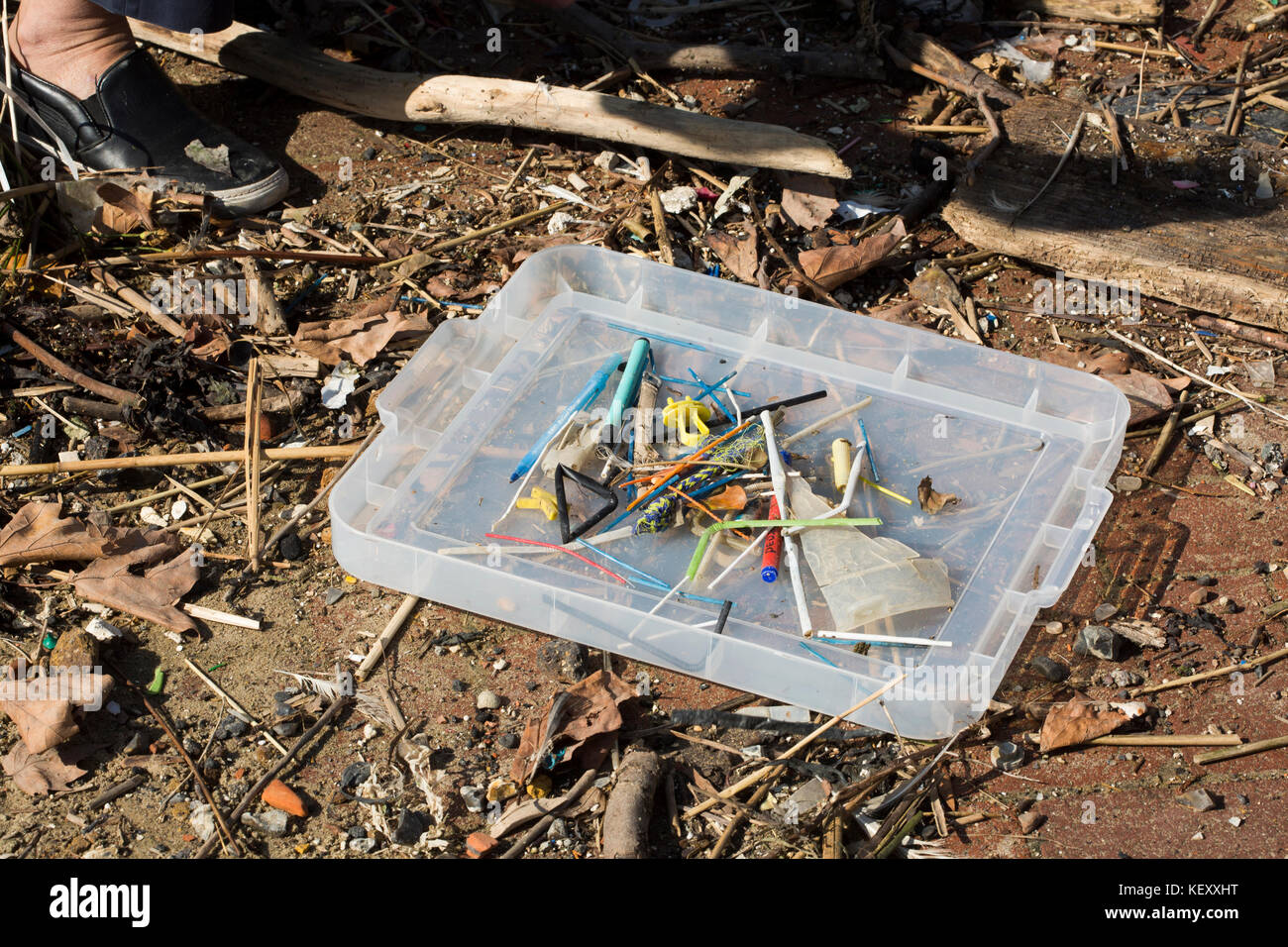 Cutting plastic straws Metal drinking straw Reduce plastic waste - a  Royalty Free Stock Photo from Photocase