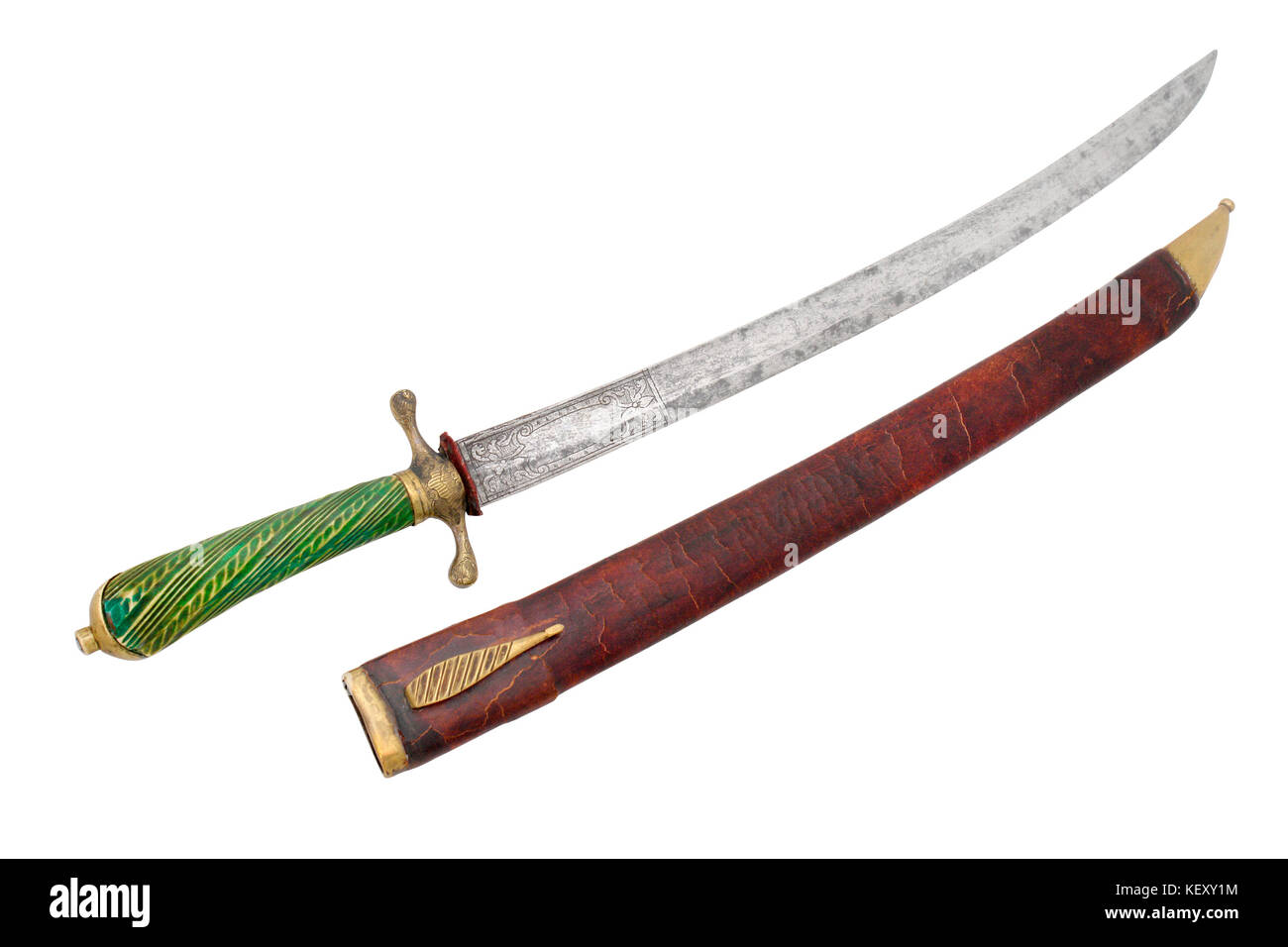 French huntsman broadsword. France, end of 18th century. Path on white background Stock Photo