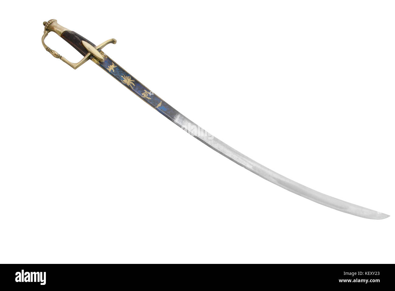 French general sabre from the time of the first French empire. 1804-1815. Could see oriental influence on sabre form (Egypt campaign 1798-1801). Path  Stock Photo
