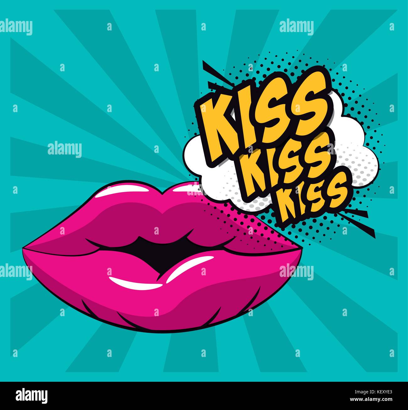 Lips kiss pop art Stock Vector Image & Art - Alamy