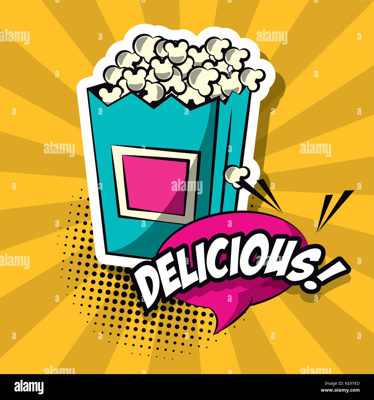 Pop corn in pop art icons Stock Vector Image & Art Alamy