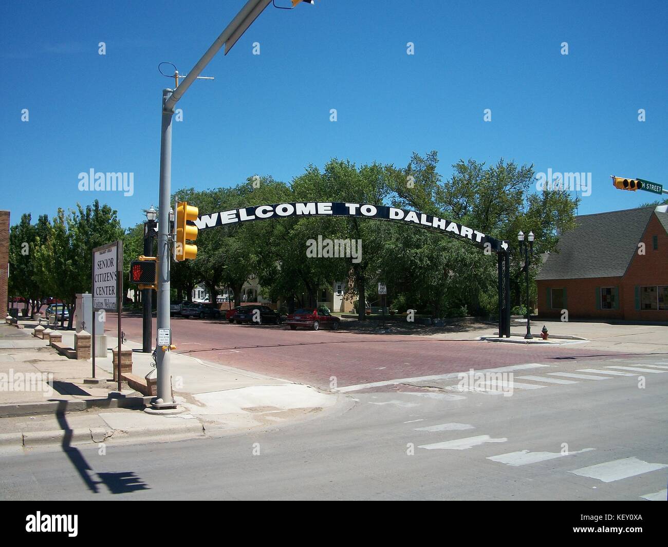 Dalhart,Texas sign on US 54 Stock Photo Alamy