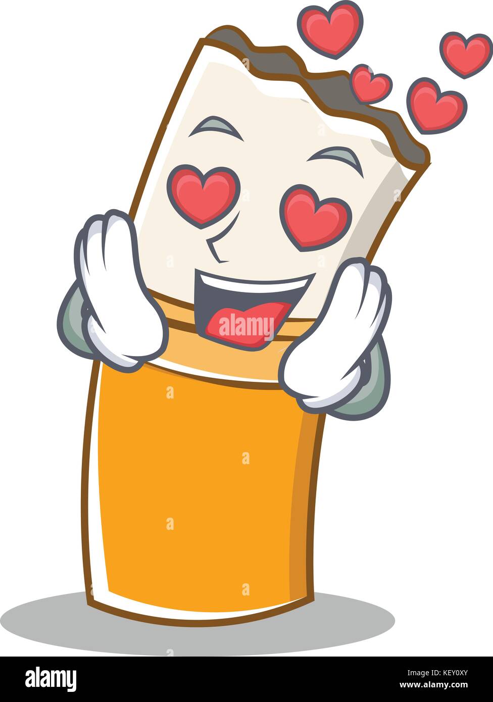 In love cigarette character cartoon style Stock Vector Image & Art