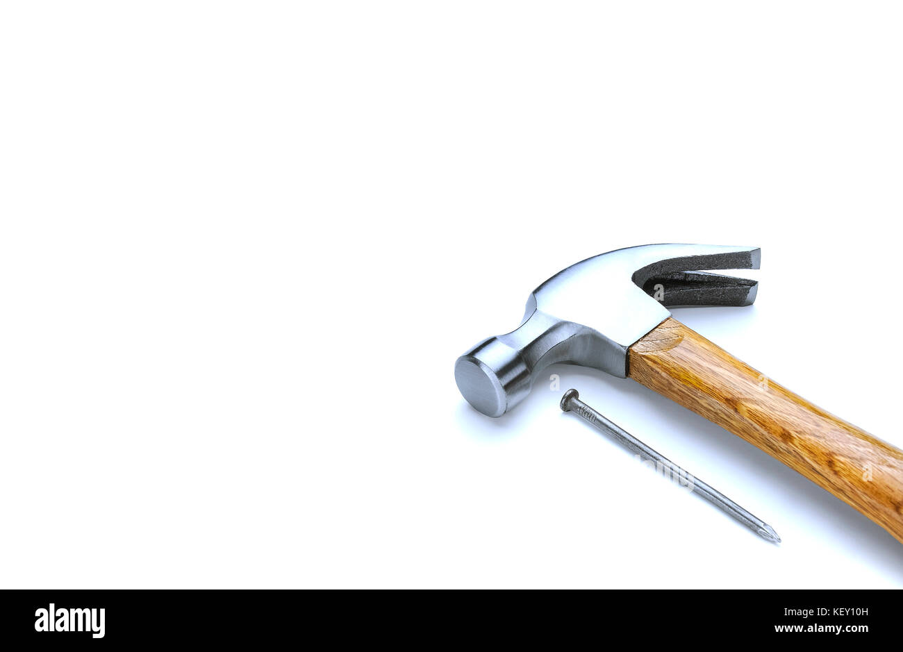 Claw hammer and nail for construction isolated on white Stock Photo Alamy