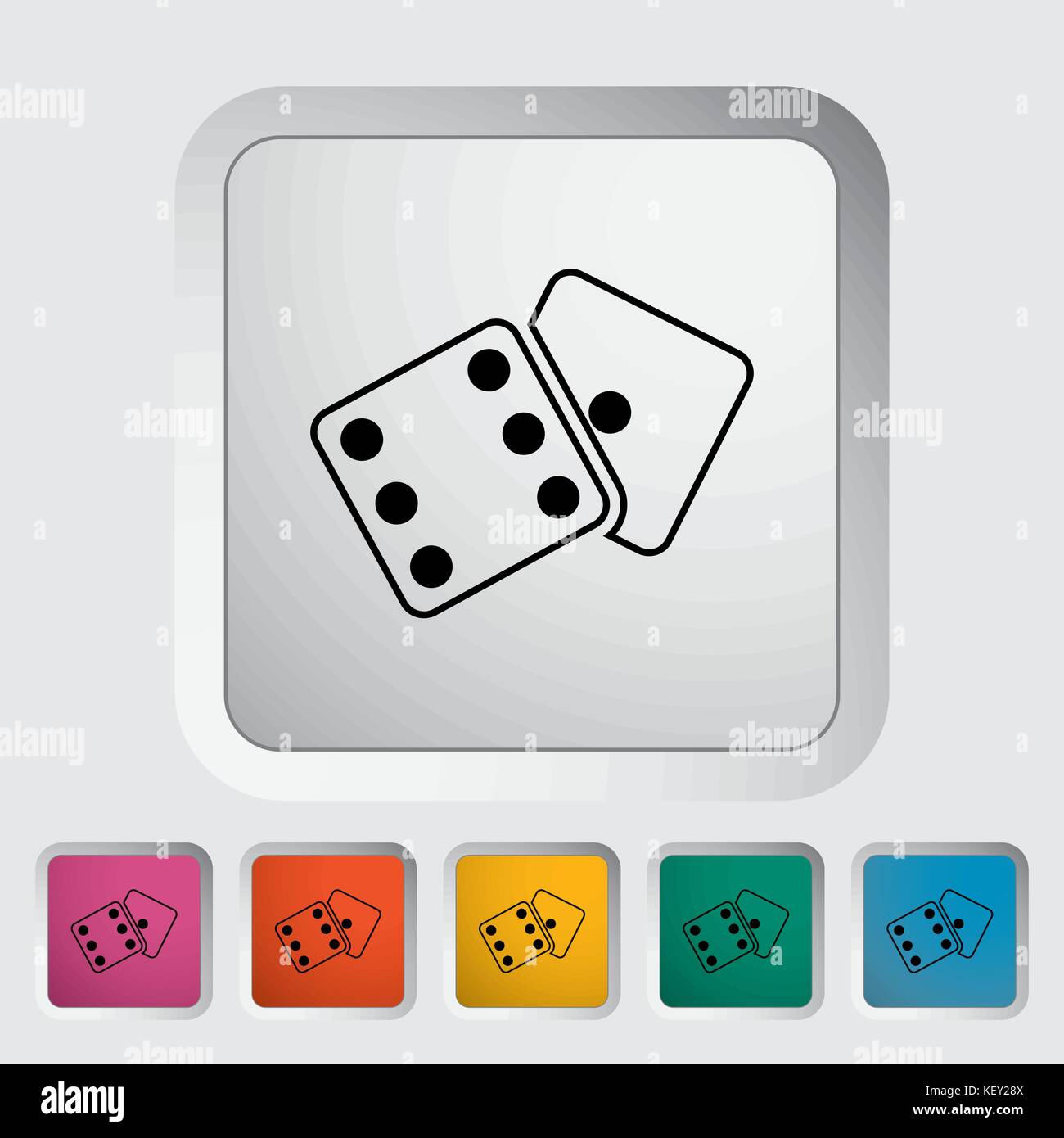 Craps. Single flat icon on the button. Vector illustration Stock Vector ...