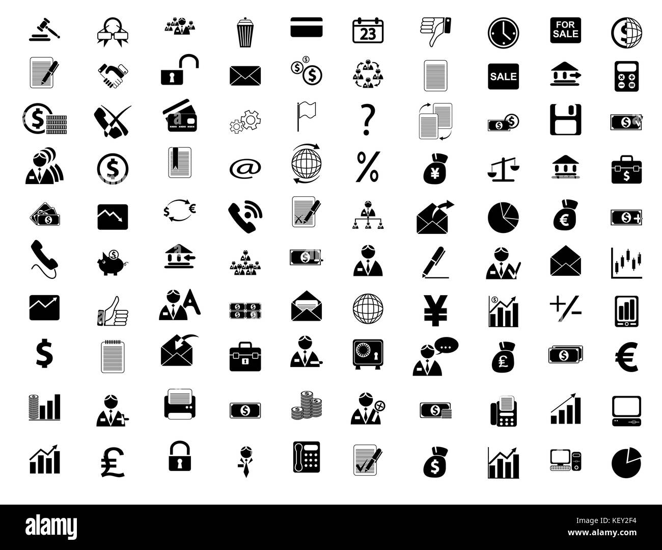 100 icons Business, Office & Finance Stock Vector Image & Art - Alamy
