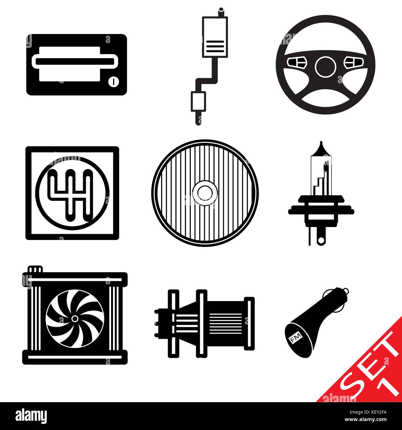 Car icon parts and accessories. Vector Illustration Stock Vector Image &  Art - Alamy