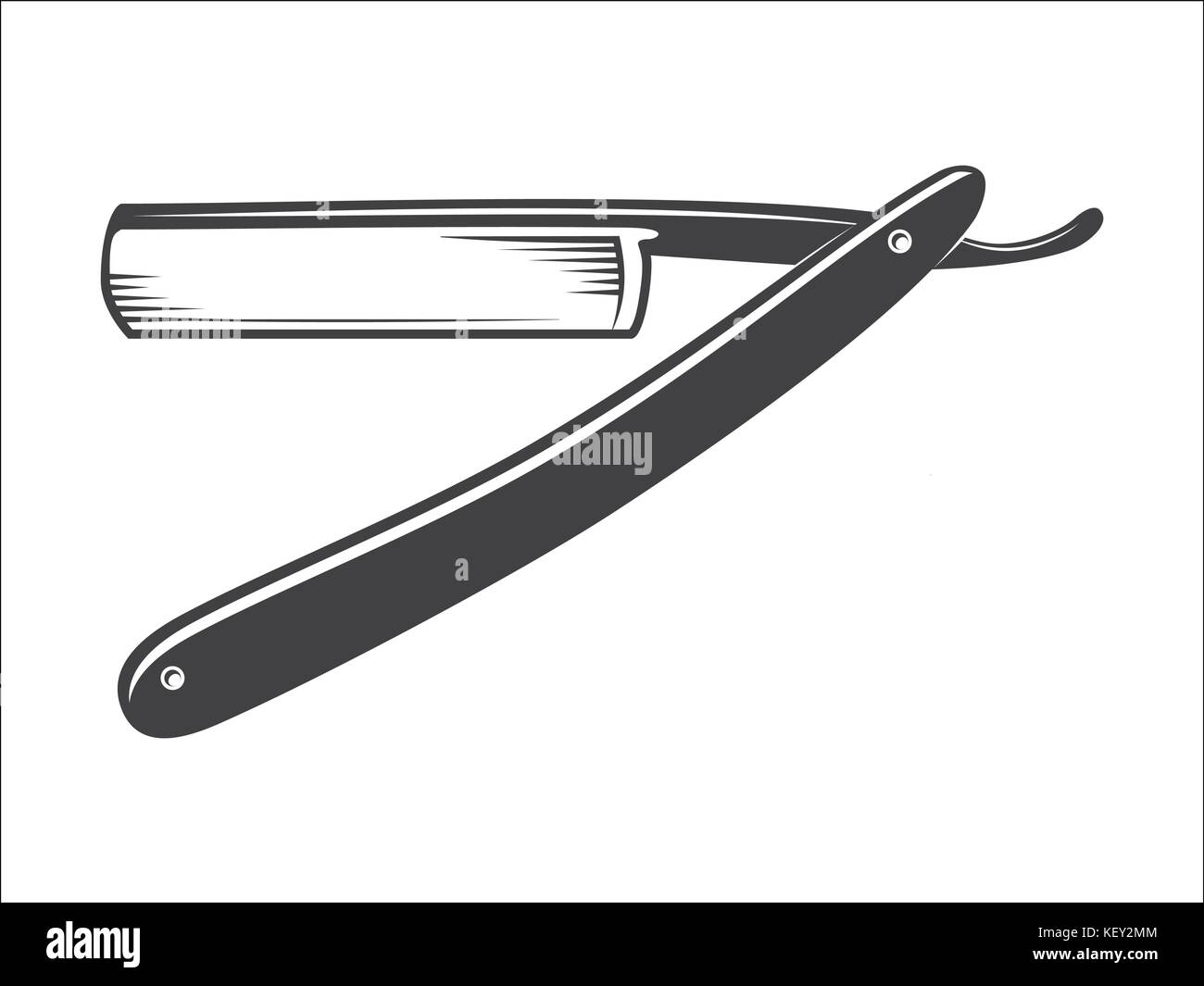 Straight razor vector isolated on a white background vector illustration Stock Vector Image