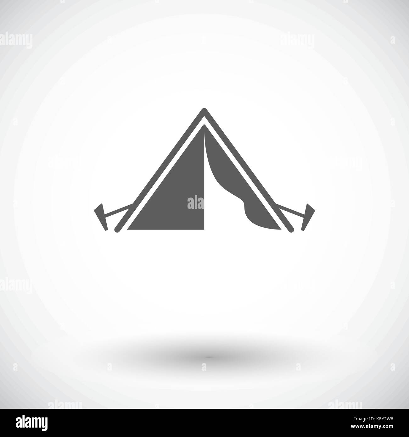 Tourist tent. Single flat icon on white background. Vector illustration ...