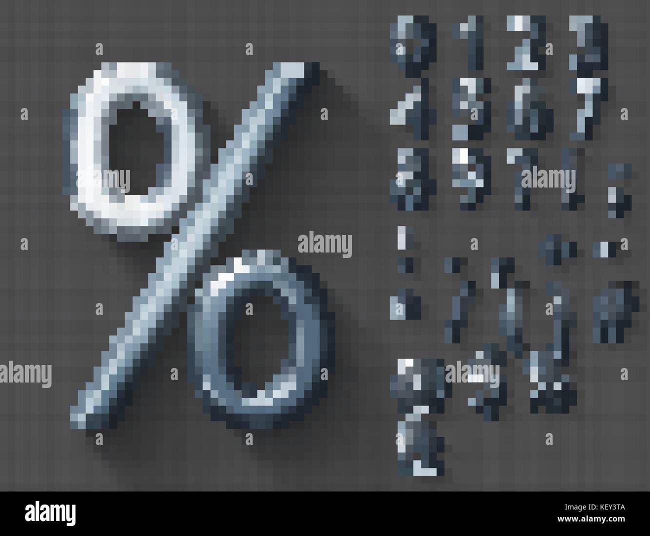 Set of steel 3D Numbers and Symbols Stock Vector Image & Art Alamy