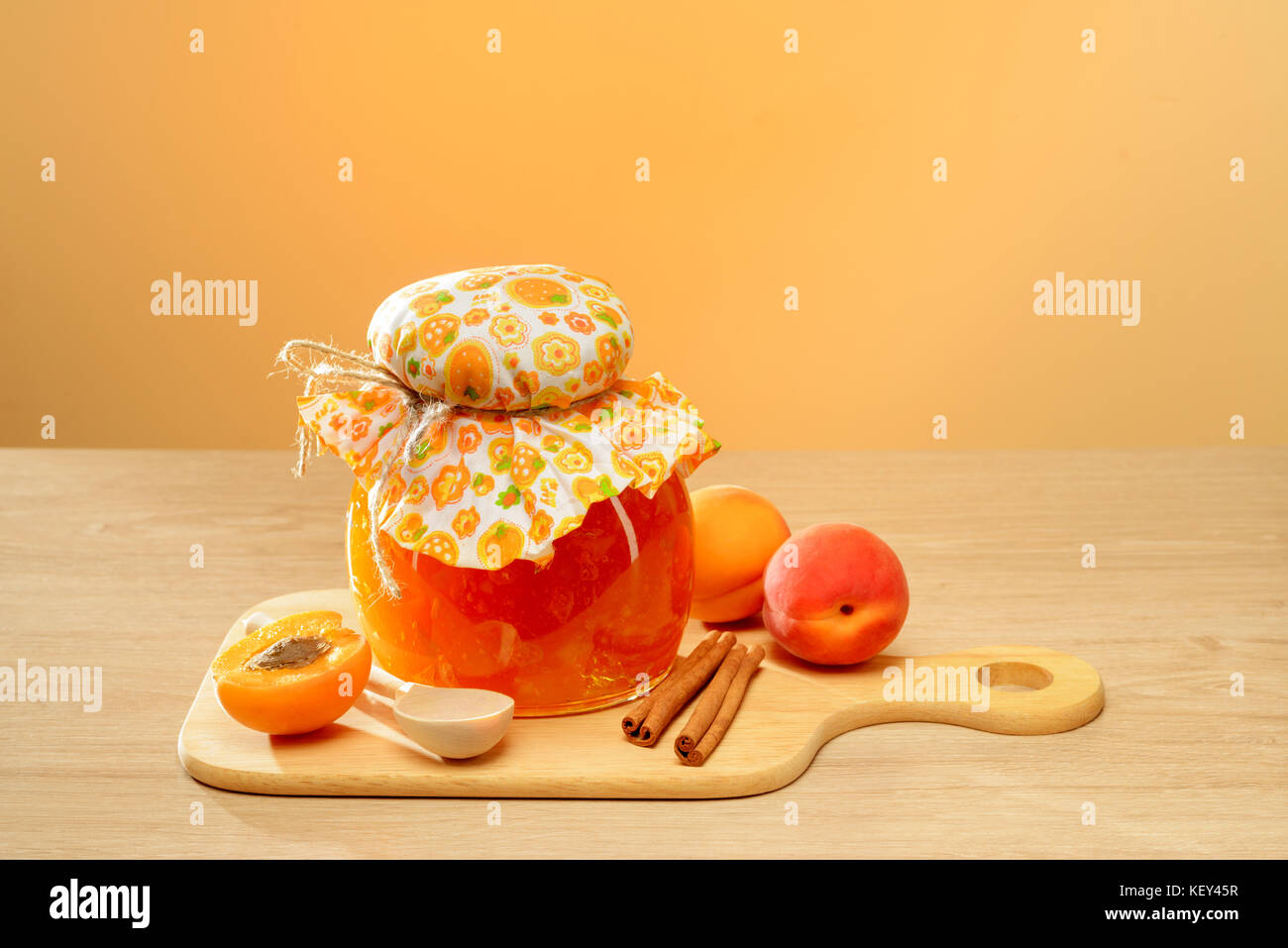 Sweet apricot jam Stock Photo