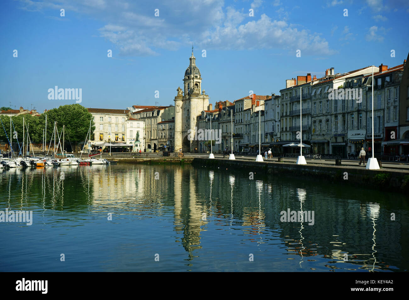 Old town La Rochelle along harbour, Charente-Maritime department ...
