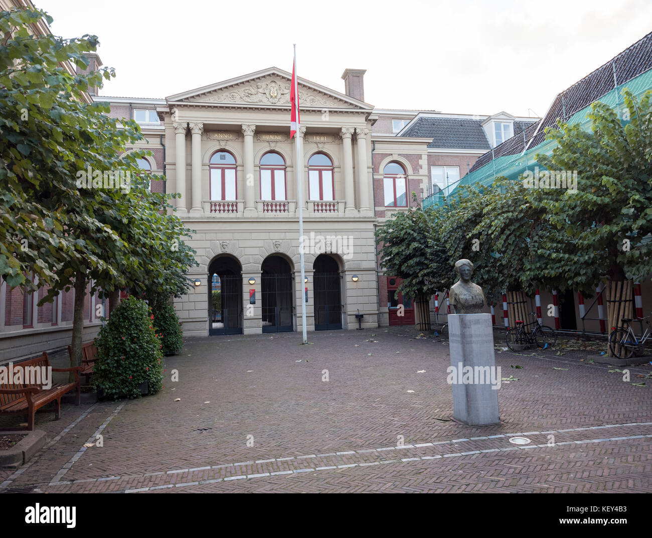 statue of aletta jacobs at entrance to university in dutch town of groningen Stock Photo