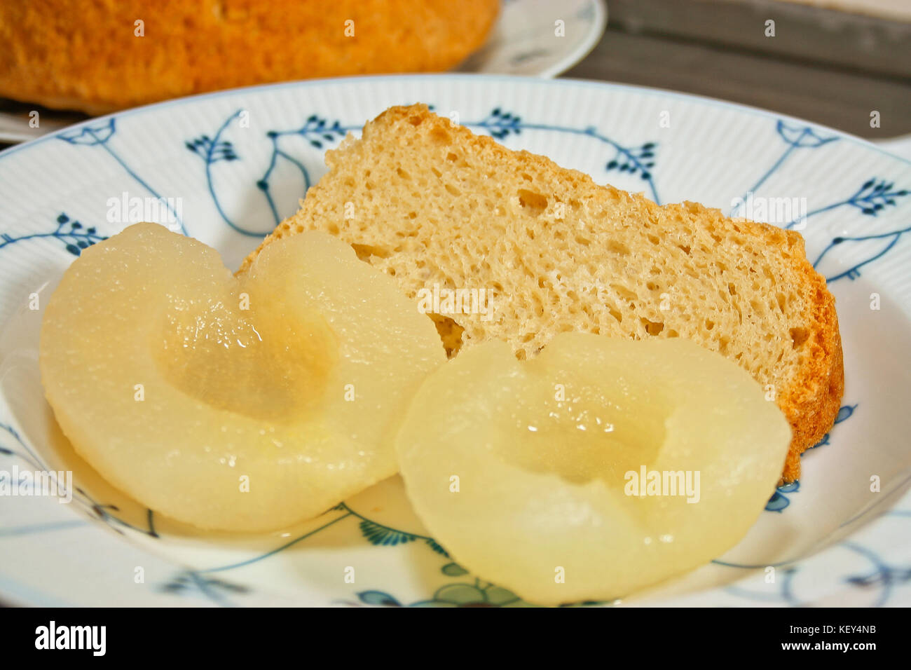 pears and bread Stock Photo