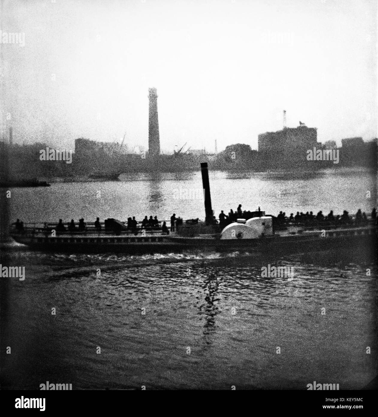 London United Kingdom England in 1900.  Black and white city and village scenes including the Thames Stock Photo