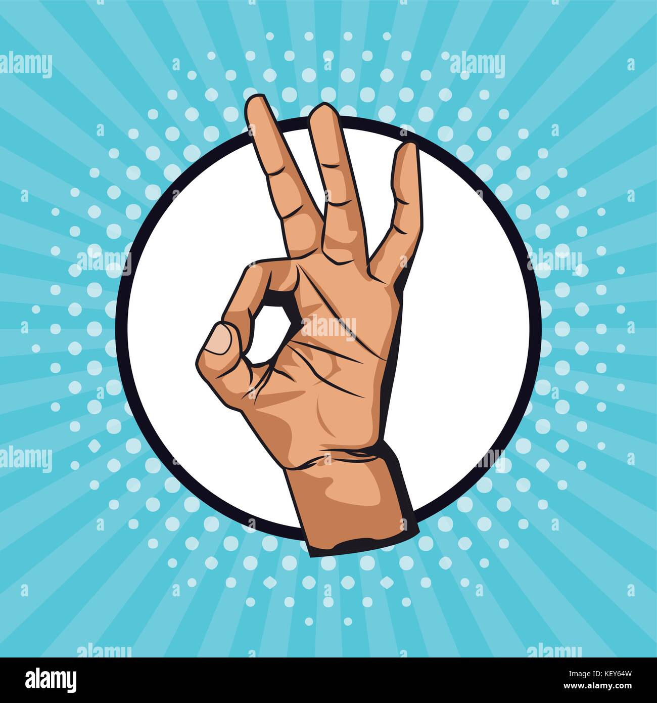 Hand OK symbol pop art Stock Vector Image & Art - Alamy