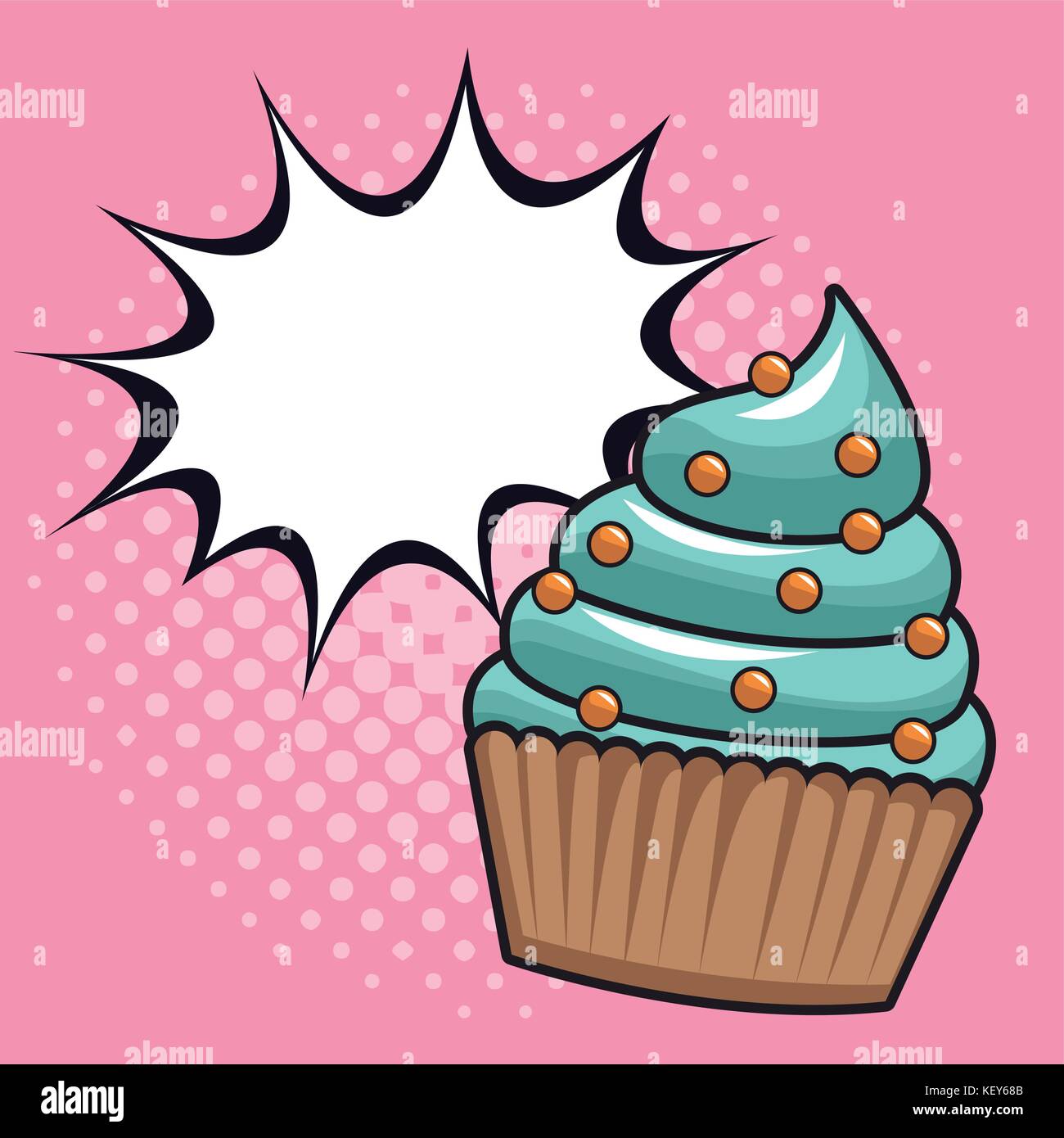 Cupcake pop art Stock Vector