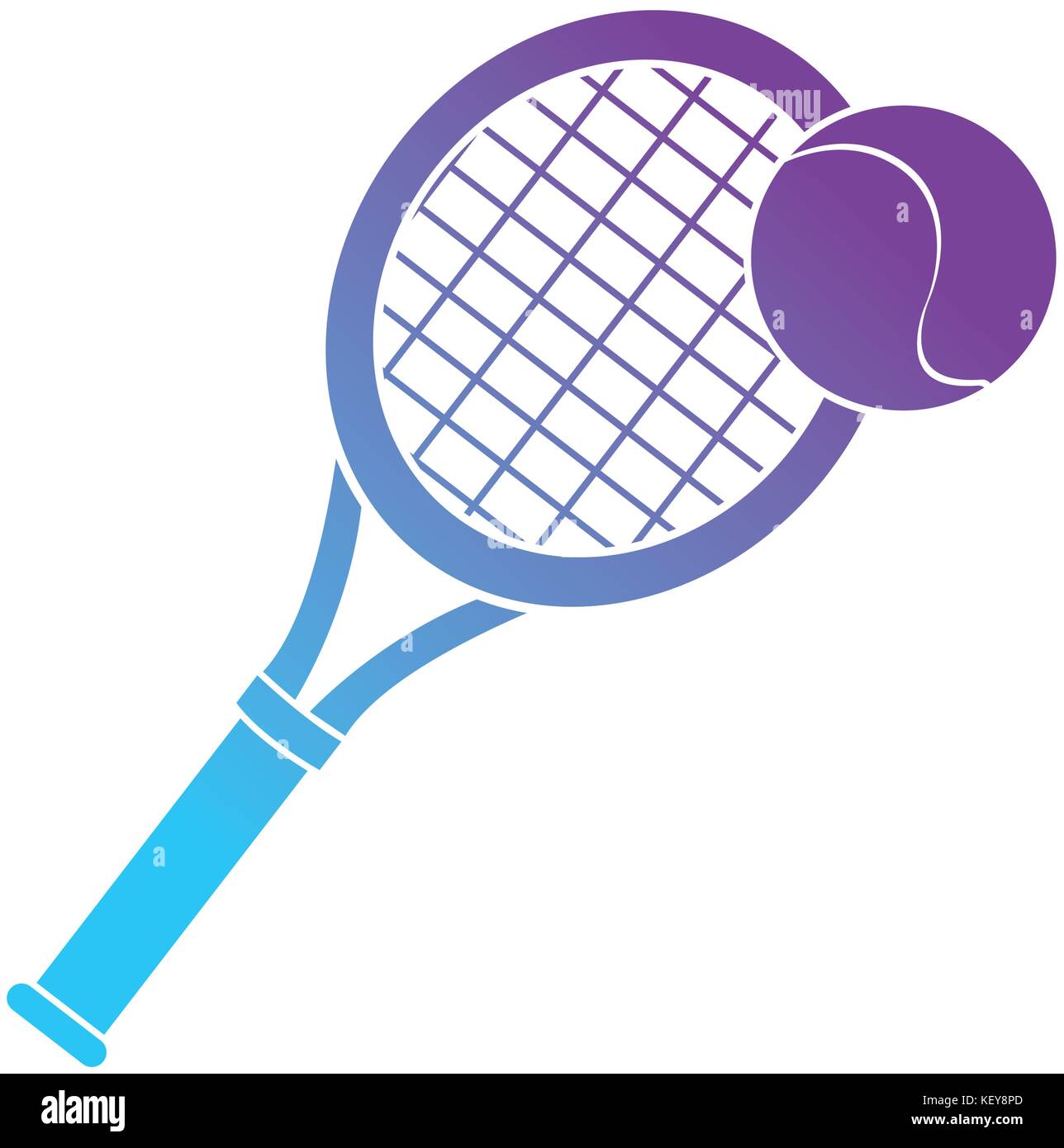 contour racket and ball to play tennis sport Stock Vector Image & Art ...