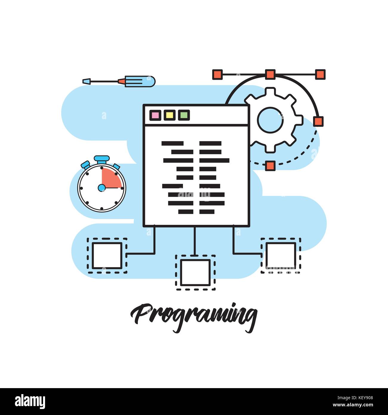 technology information programming system code Stock Vector