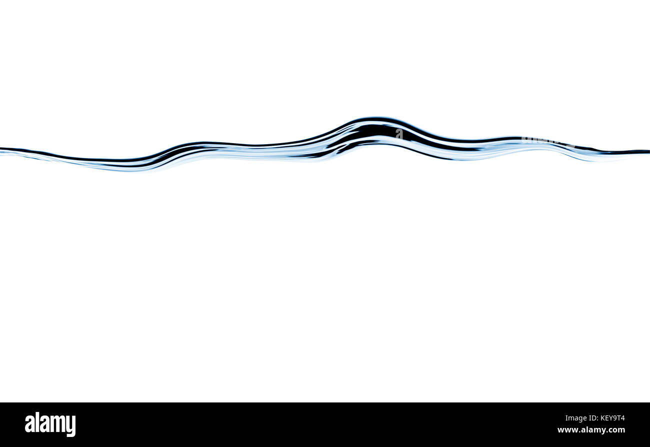 Blue flowing water wave isolated on white Stock Photo - Alamy