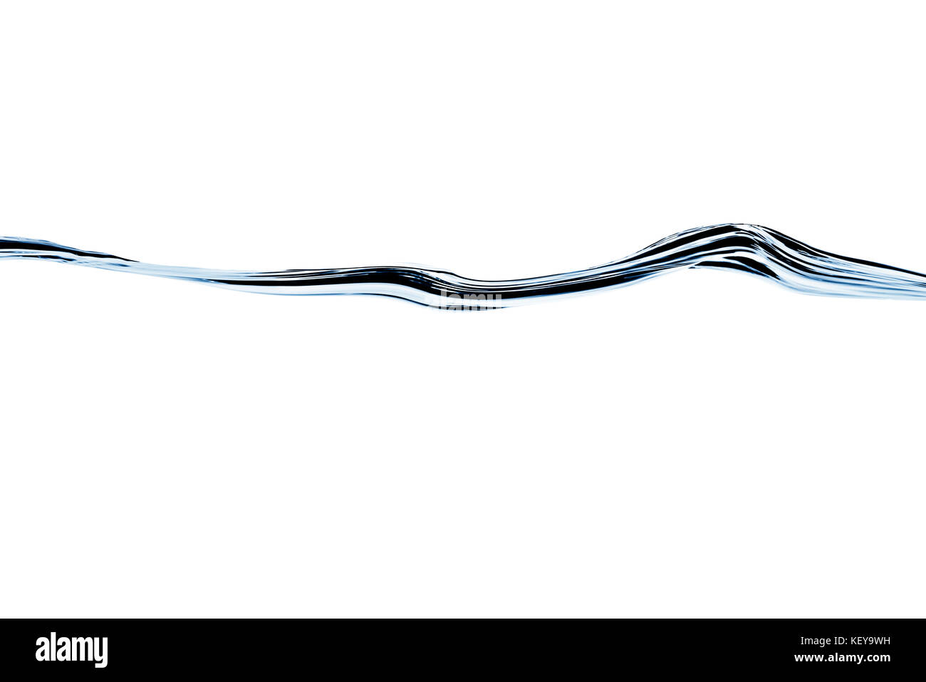 Blue flowing water wave isolated on white Stock Photo - Alamy
