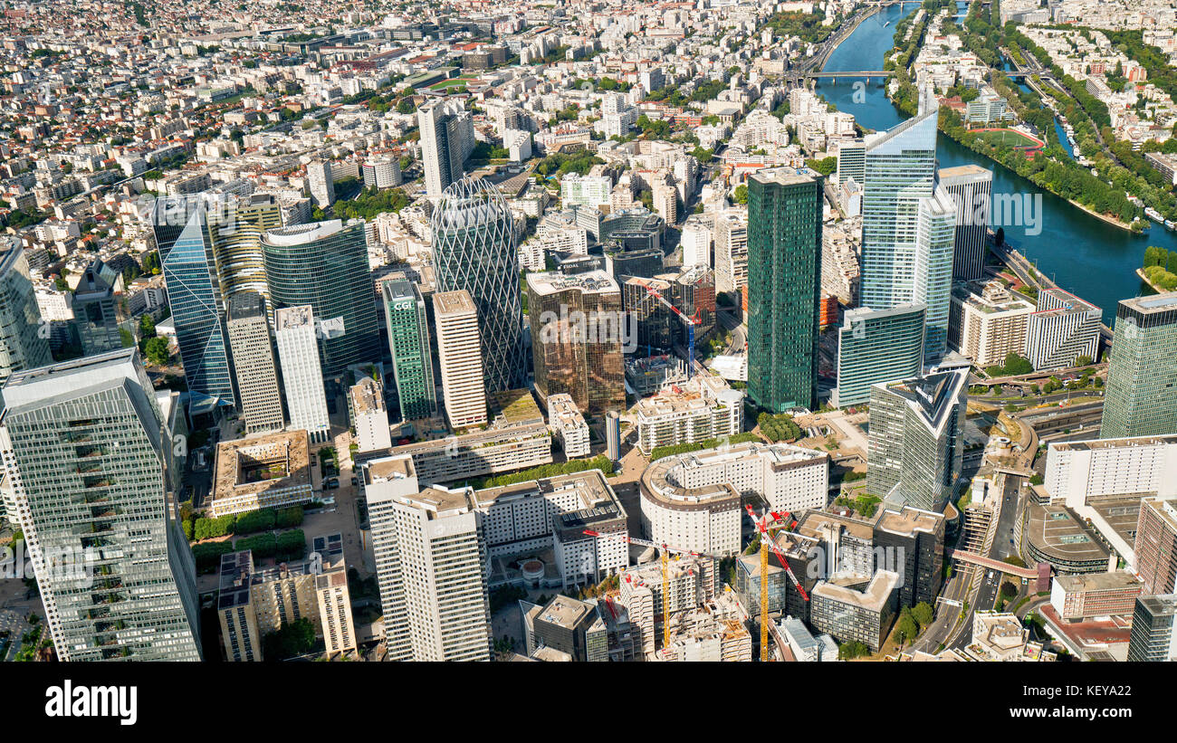 Aerial View of the Financial District La Défense, Paris France Stock Photo