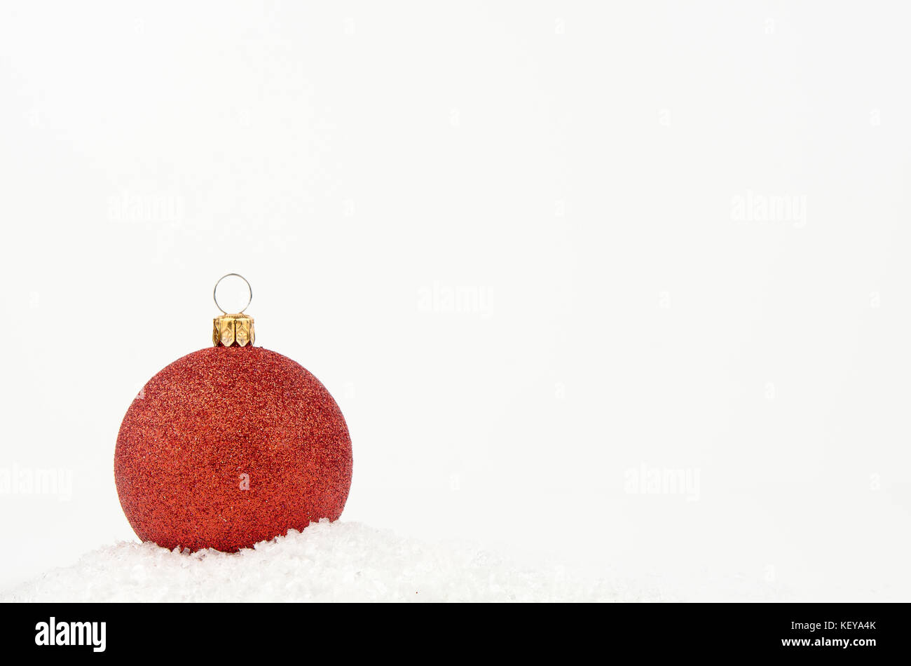 Red Christmas ball isolated on white background Stock Photo - Alamy