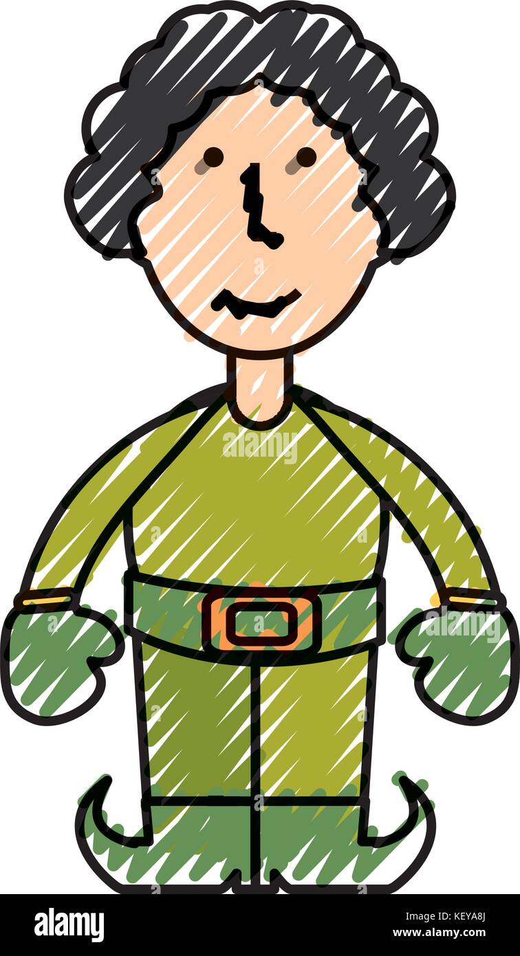 cartoon Santa helper icon over white background vector illustration ...
