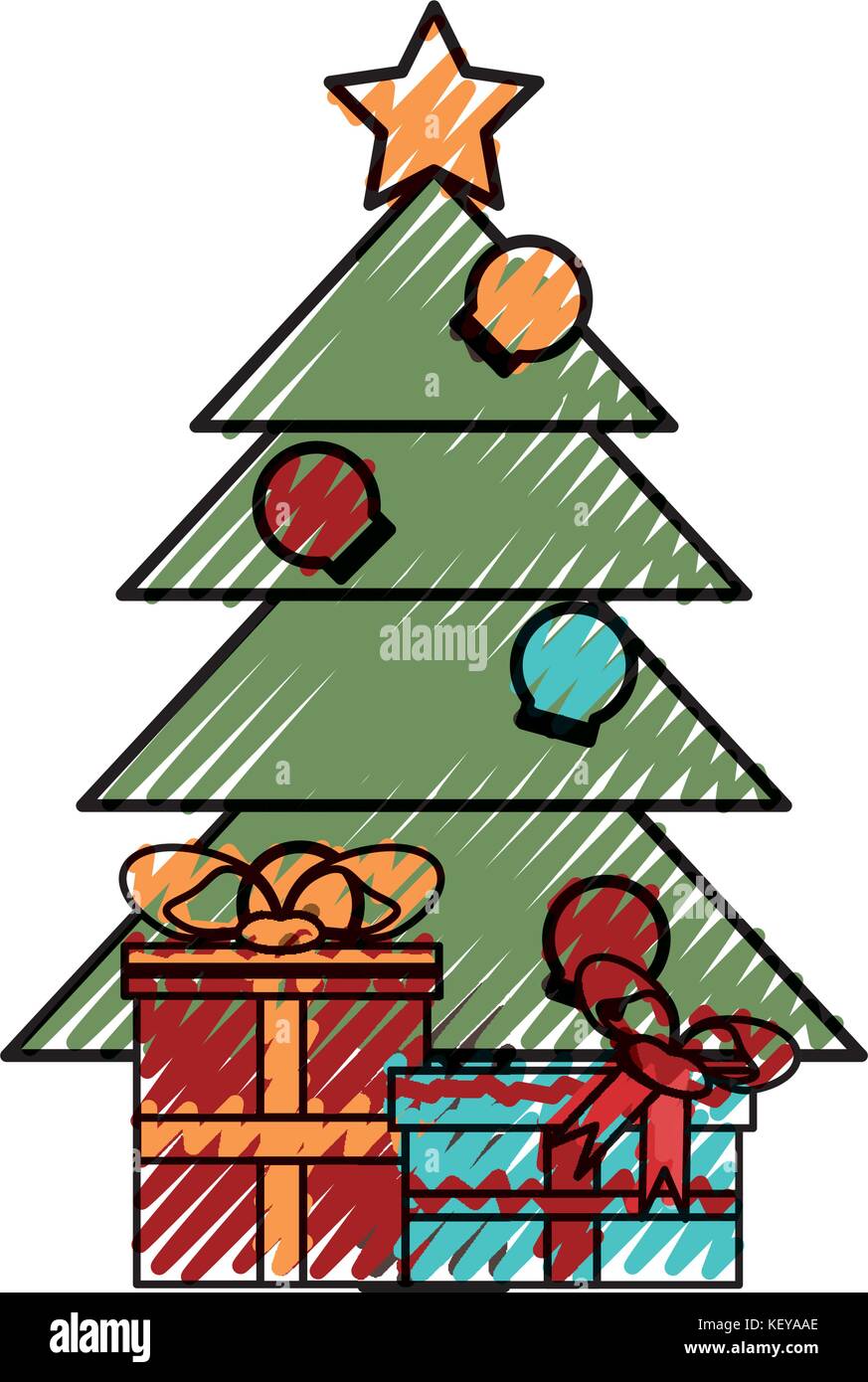 christmas tree icon over white background vector illustration Stock ...