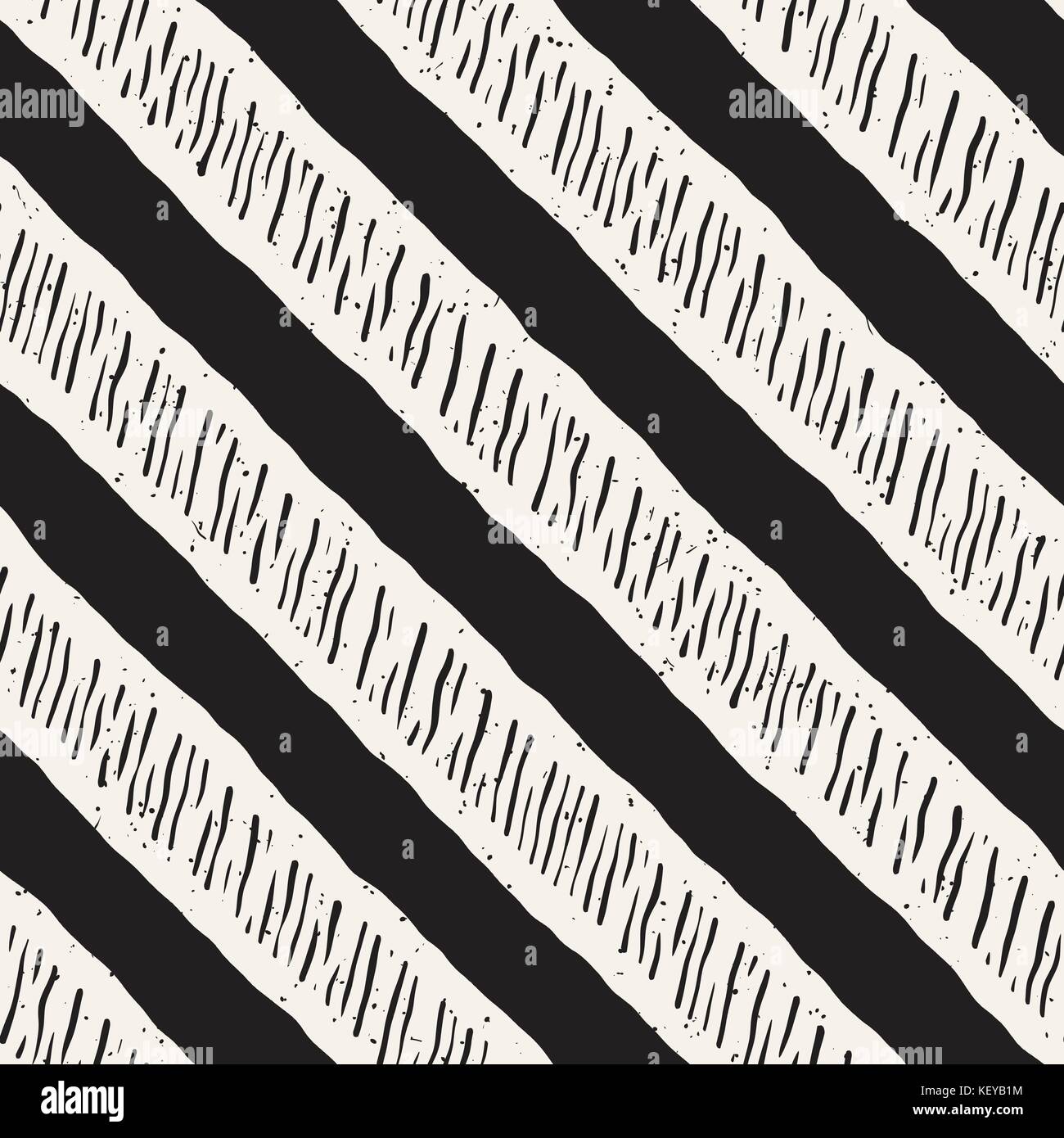 Seamless pattern with hand drawn brush strokes. Ink doodle grunge ...