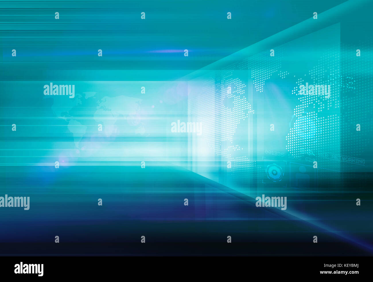 Abstract High Tech 3D Space, Digital Technology Background. 3d ...