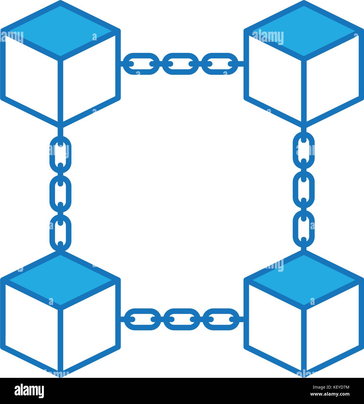 Square Block Chain block chain business technology concept digital Stock Vector Image ...