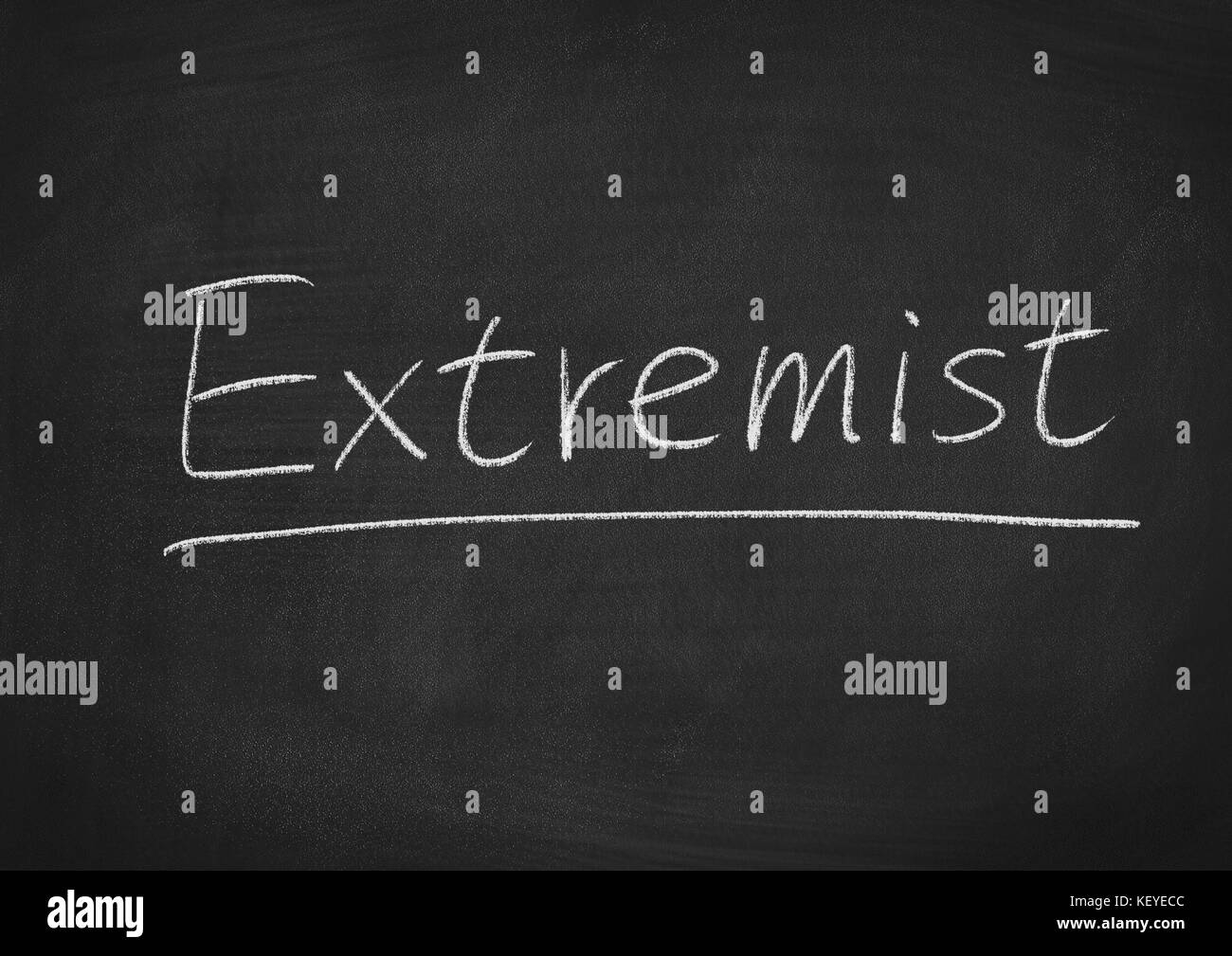 extremist concept word on a blackboard background Stock Photo